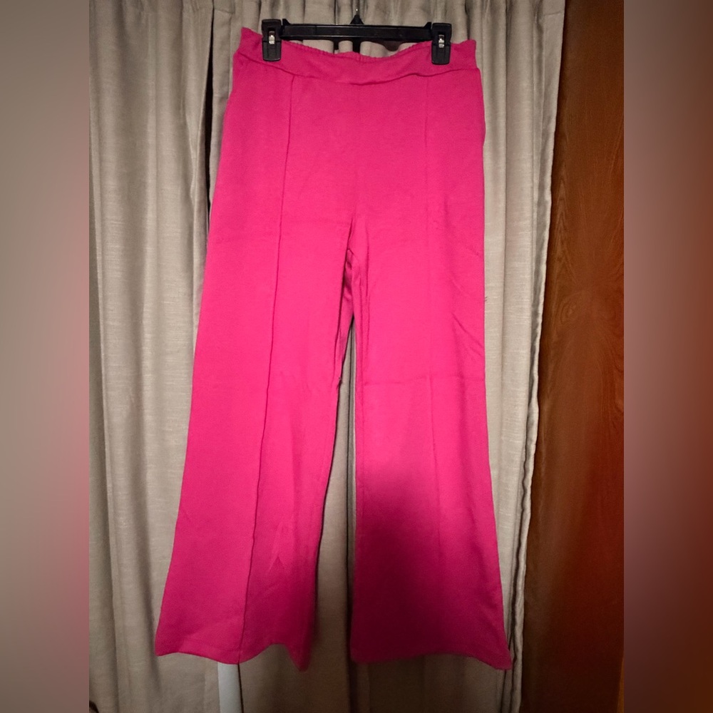 Chic Fuchsia Wide Leg Women's Pants